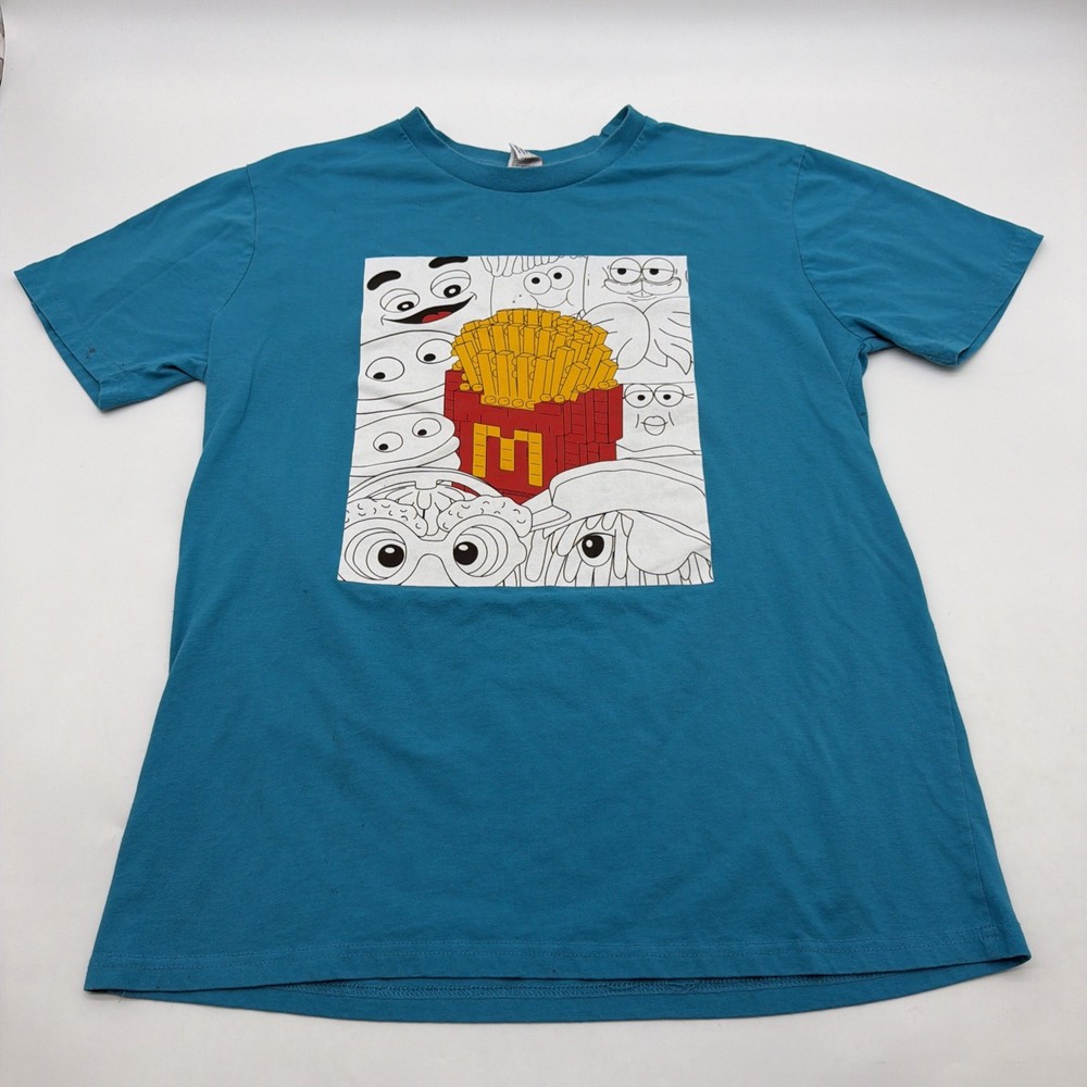 McDonald 2024 T-shirt Men L Blue Graphic Print Logo.#41778