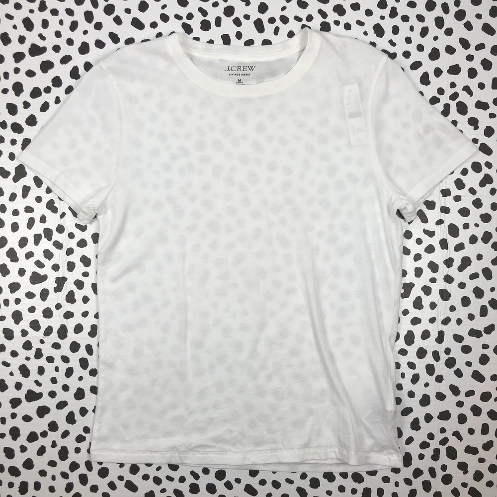 J.CREW Women's White Vintage Jersey Classic-Fit Crewneck T-Shirt MEDIUM BY359