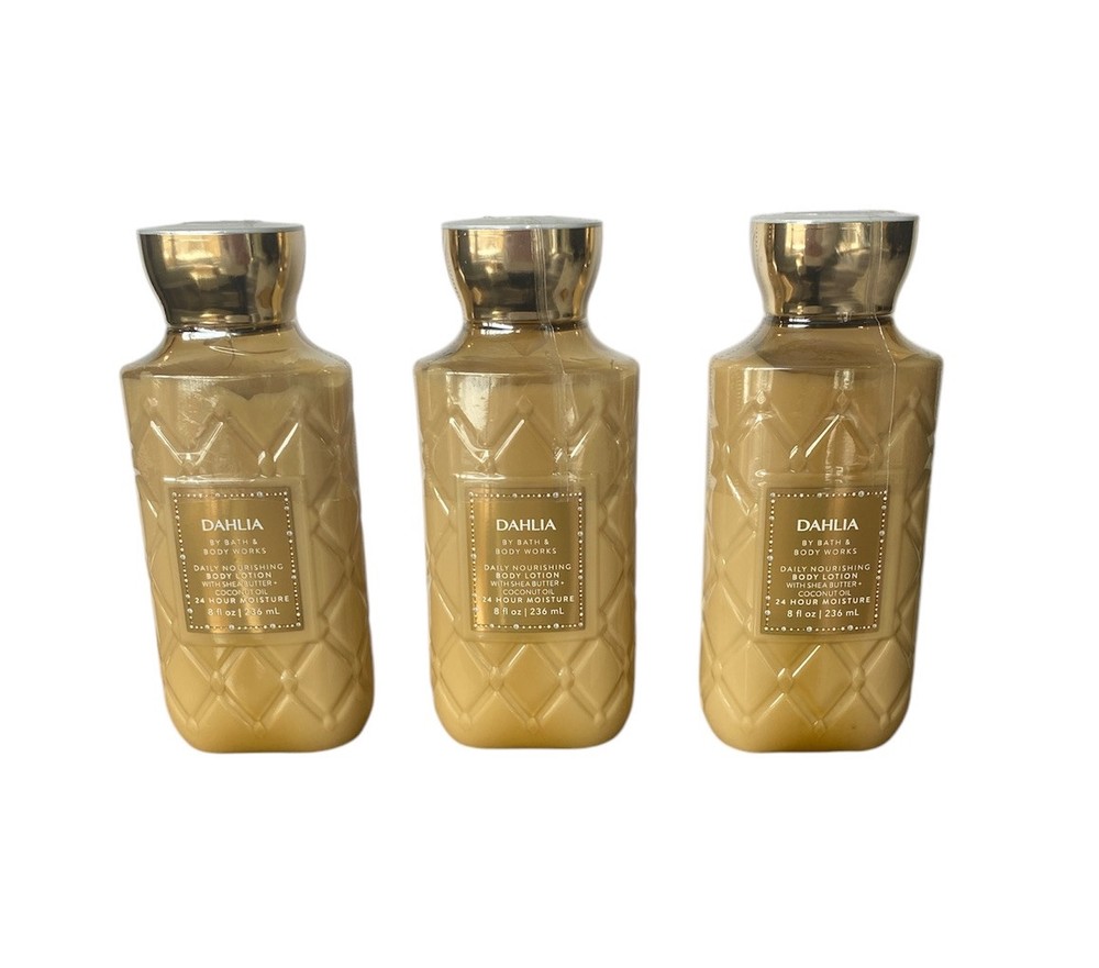 Bath & Body Works Dahlia (Pear, Musk, Tonka) Body Lotion Shea & Coconut Oil x3