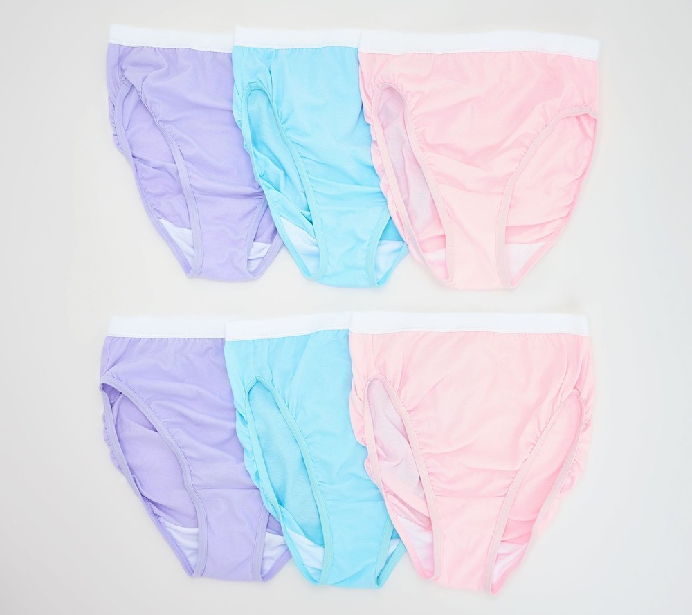Breezies Womens Cotton Hi-Cut Panties Size 14 Pink A632207