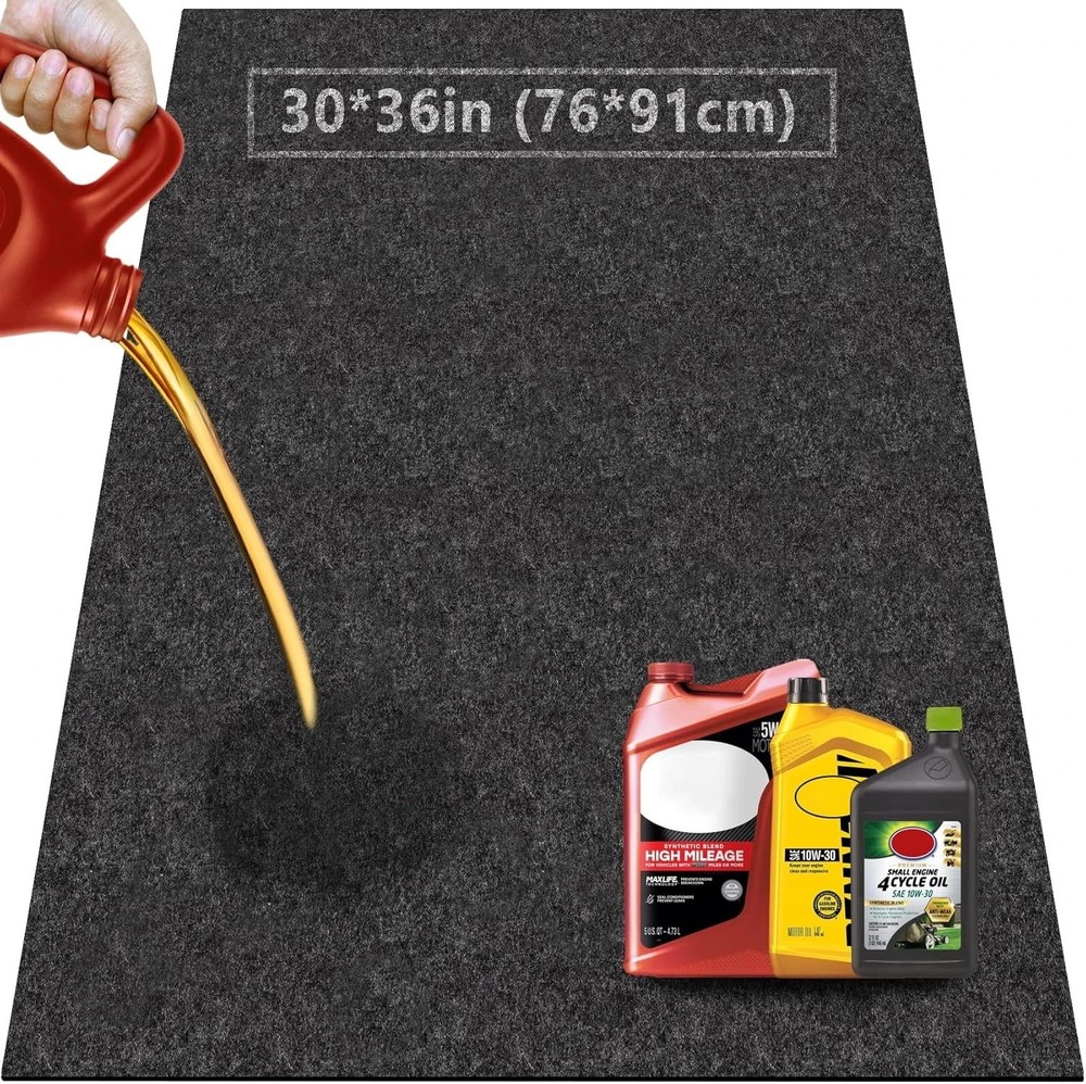 Oil Spill Mat for Garage Floor Under Car - 30x36 Inches Inch Gray