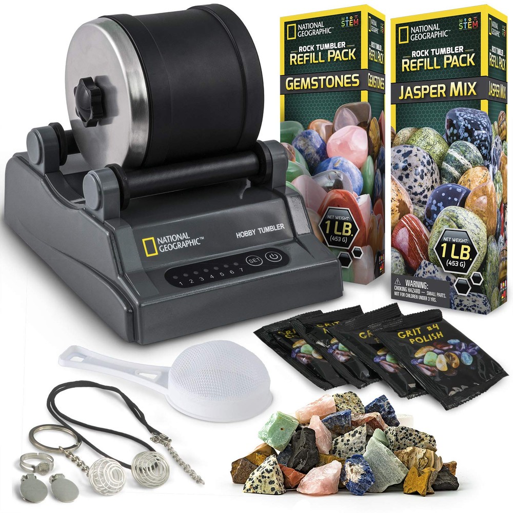 National Geographic Hobby Rock Tumbler Kit - Rock Polisher for Kids & Adults,...