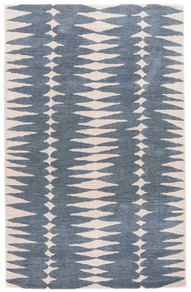 Brand New Modern Bijou Blue Hand-Tufted 100% Wool Soft Area Rug Carpet