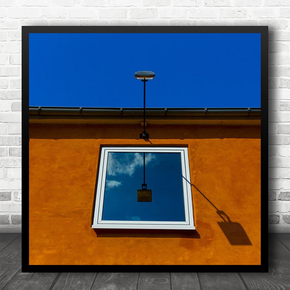 Abstract Architecture Lamp Window Wall Shadow Reflection Square Wall Art Print