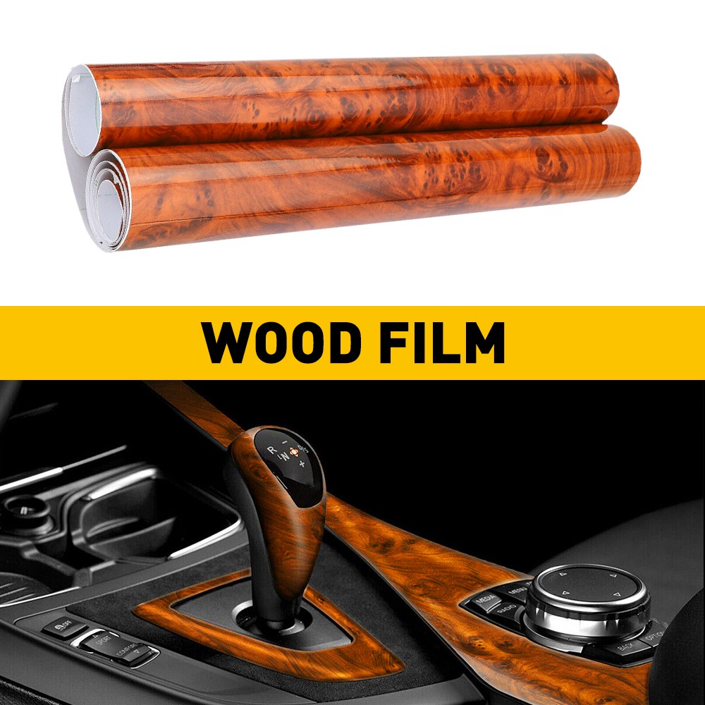 Glossy Wood Grain Vinyl Film Waterproof Film Car Wrap Interior Sticker Decals
