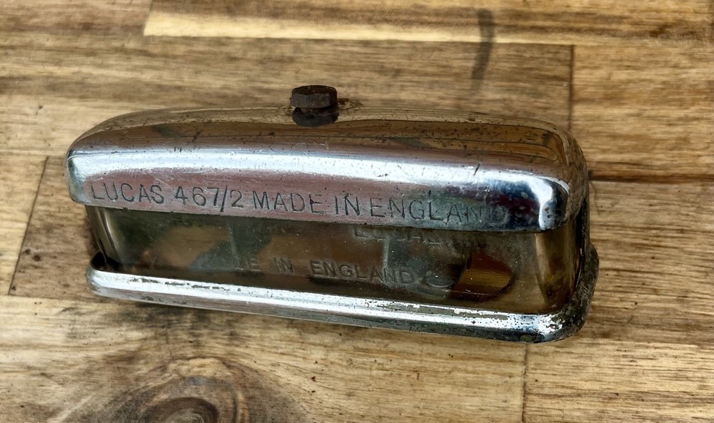 Classic Car Lucas 467/2 Number Plate Light Chrome Cover Austin Morris MG Triumph