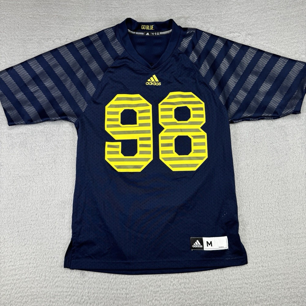 Adidas University Of Michigan Wolverines Under The Lights Jersey Mens M Blue