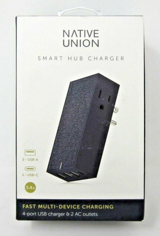 NEW Native Union Smart Hub Universal Power Adapter 4 Port USB - MARINE BLUE