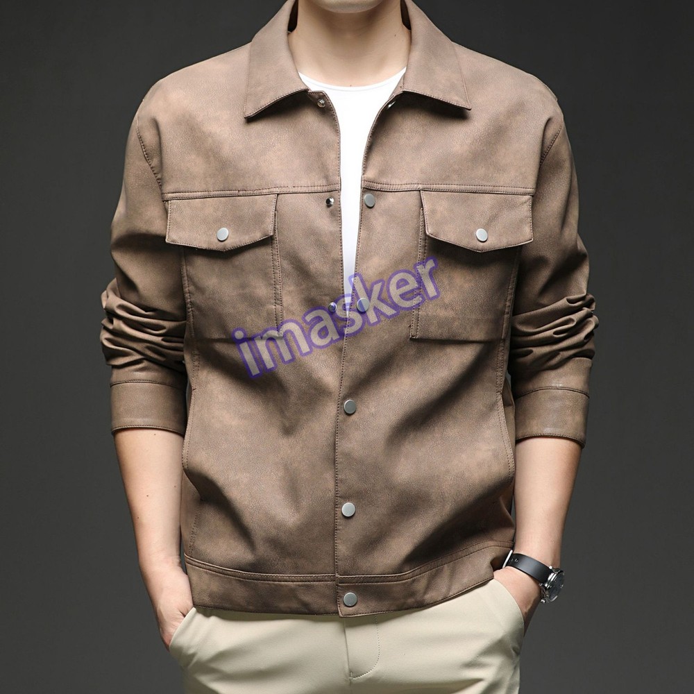 Men's Workwear Jacket Autumn/Winter New Fashion Korean Loose Lapel Coats Leather