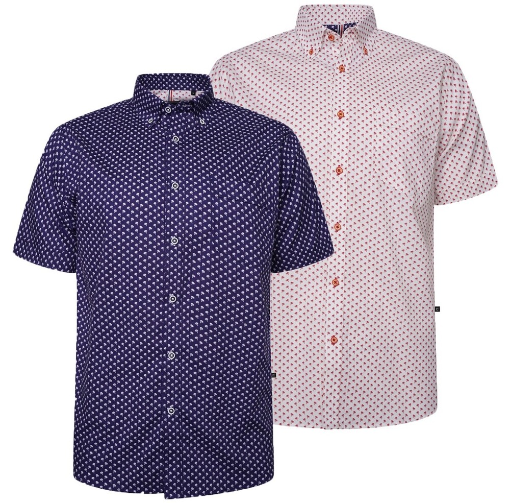 Mens KAM Cotton Shirt  Short Sleeve Button Work Casual Palm  Big Size 2-8XL