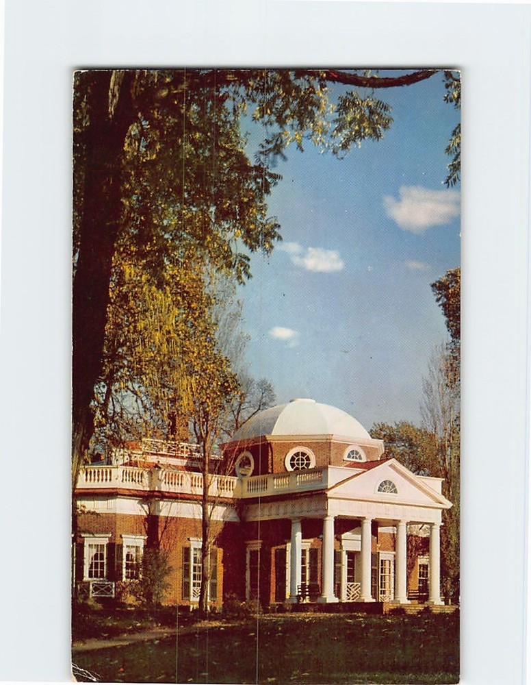 Postcard Monticello The Home of Thomas Jefferson Charlottesville Virginia USA