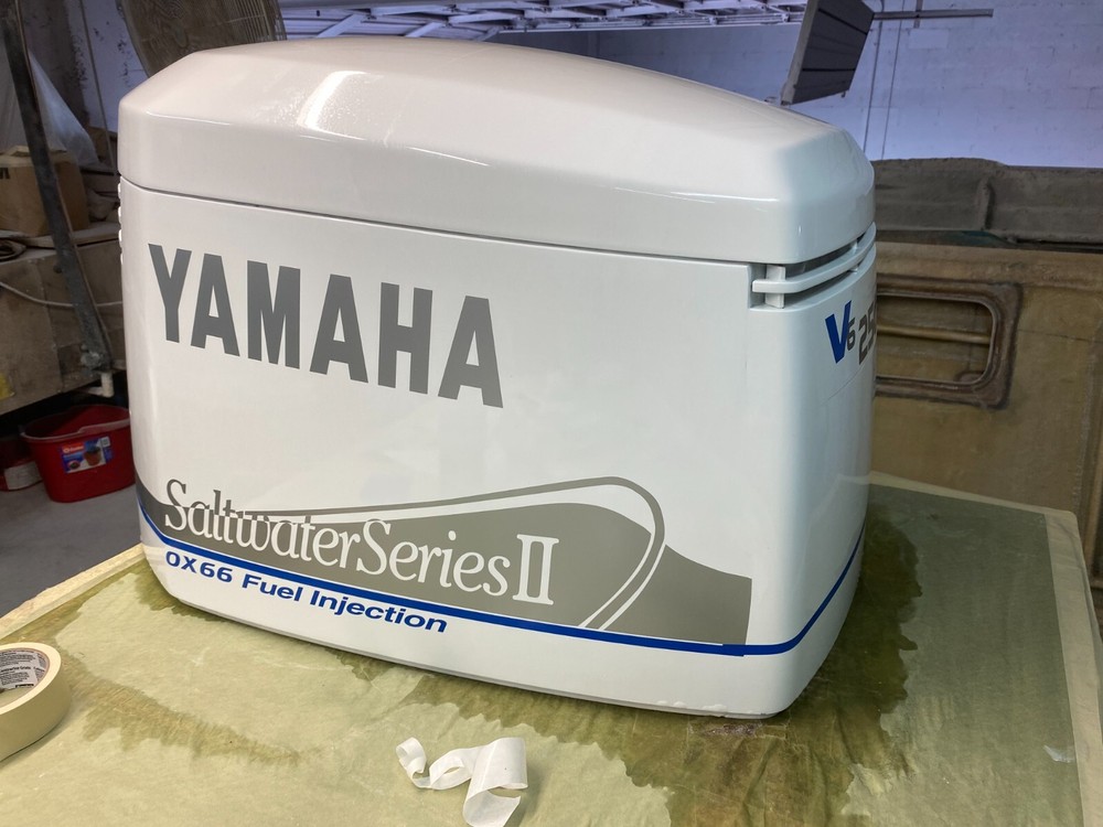Yamaha OX66 Saltwater Series II Outboard Decals USA free ship  SILVER  WITH BLUE