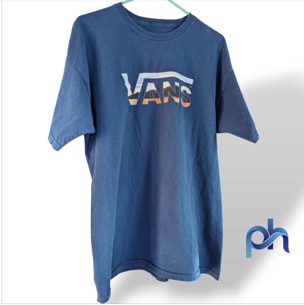VANS Men’s t-shirt tee short sleeve Shirt Blue Size Large