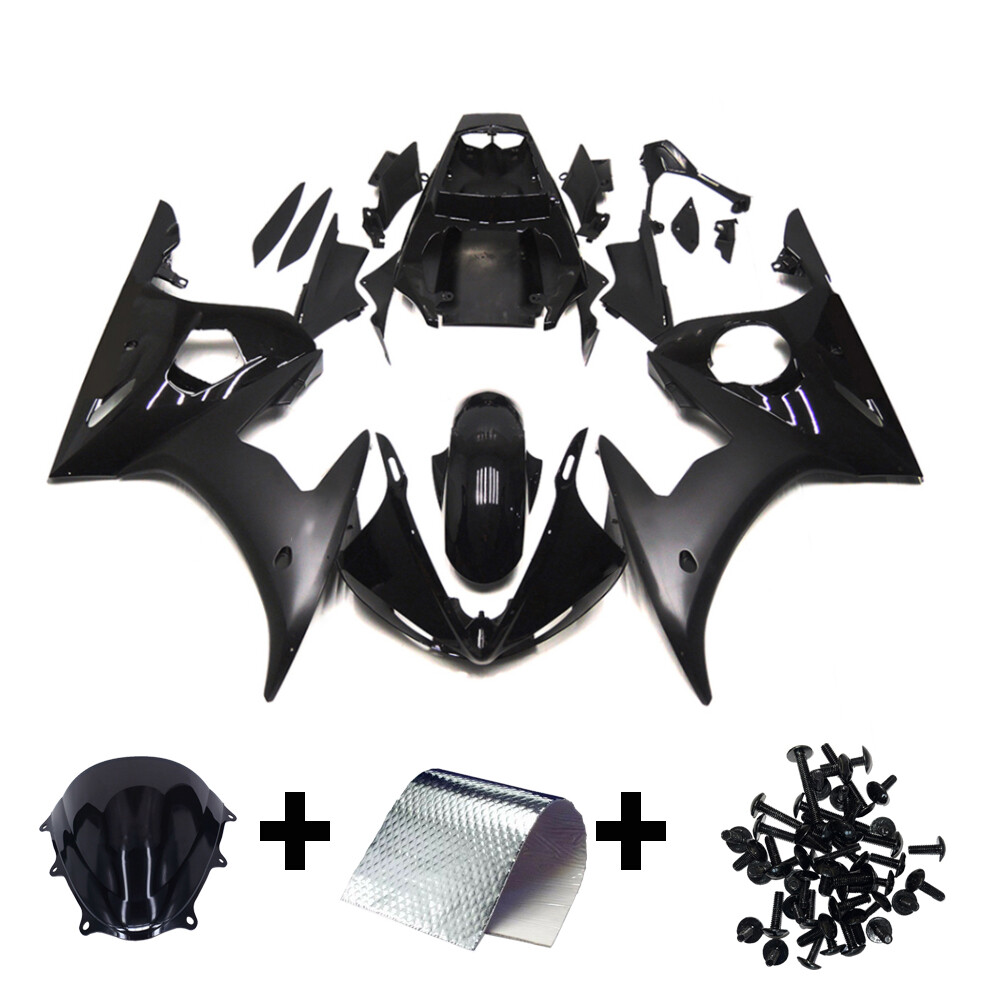 Black Fairing Kit for 2003-2005 Yamaha YZF R6 04 Injection ABS Plastic Bodywork