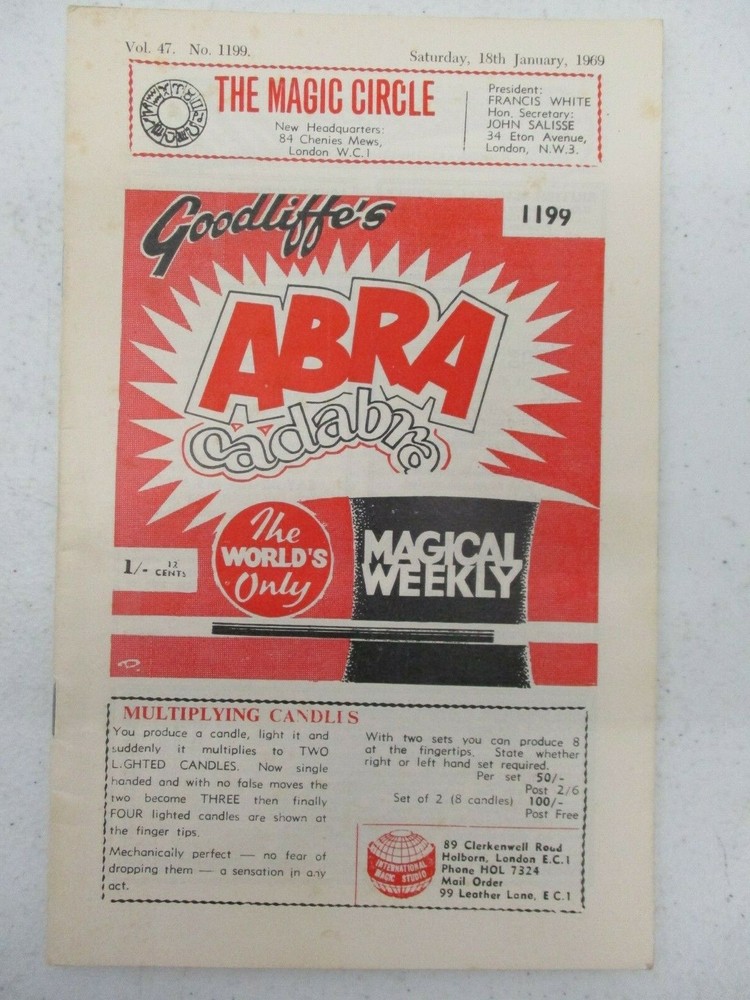 Goodliffe's Abracadabra Magic Magician Magazine Vol. 47 No. 1199 January 18 1969-image