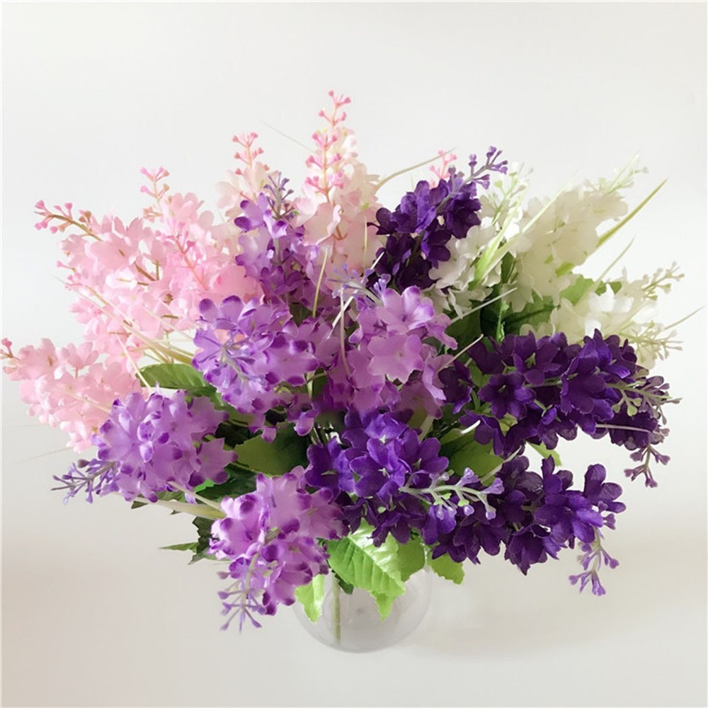 5 Heads Stems Artificial Silk Flowers Hyacinth Bunch Wedding Home Party Outdoor