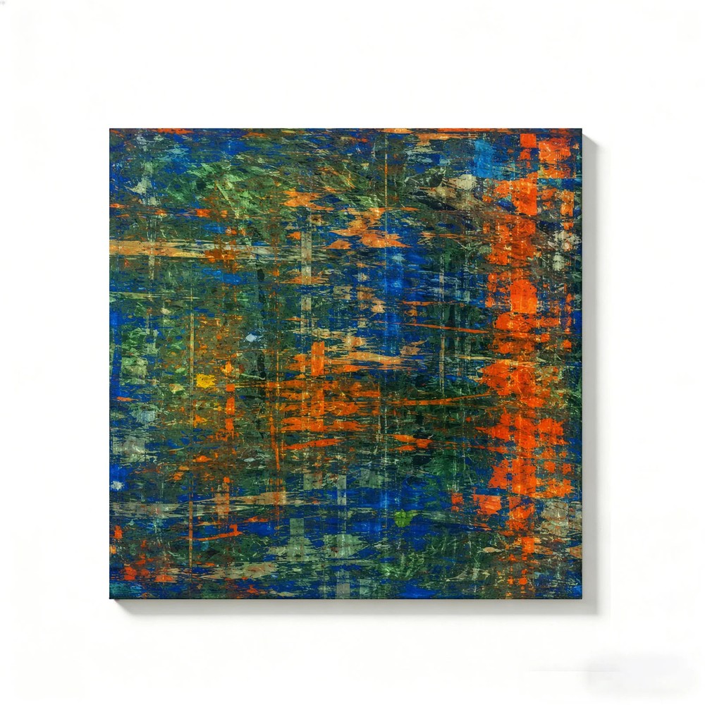 Abstract Colorful Pattern Canvas Painting 2D Flat Frameless Wall Art Home Decor