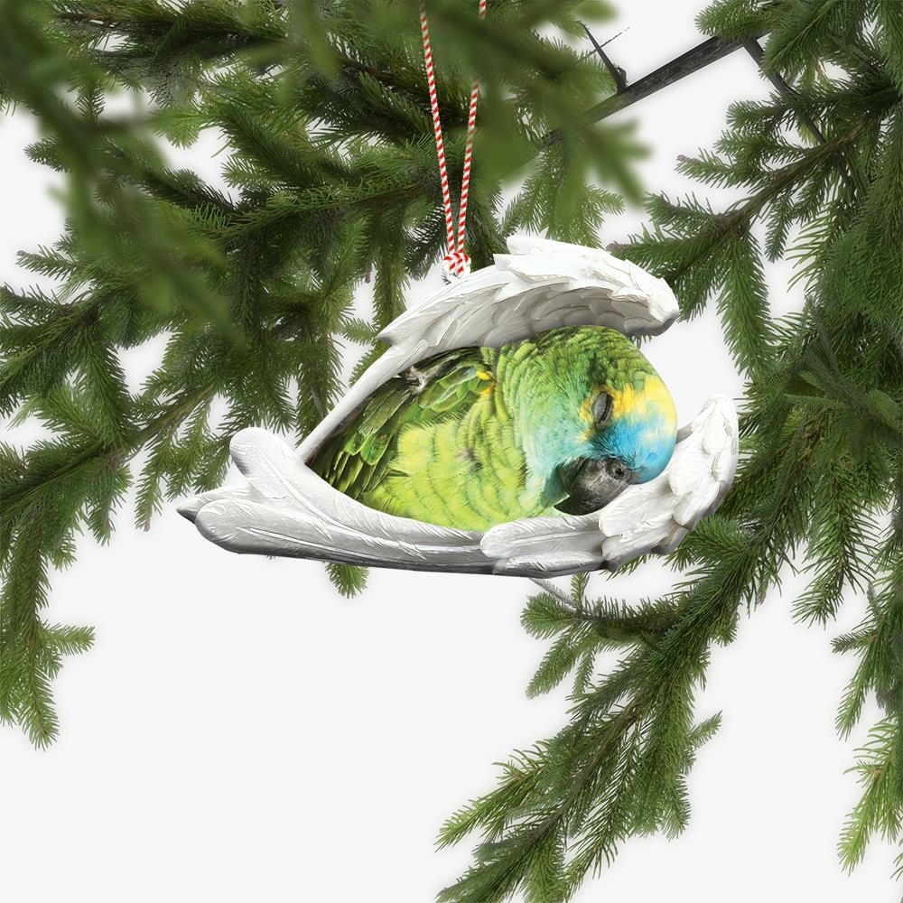 Parrot Sleeping Angel Wings Car Ornament  Parrot Christmas Ornament Xmas Gift