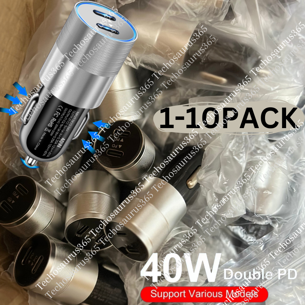 Dual USB PD Type-C Car Charger 40W Fast Adapter For iPhone 16 15 14 13 12 11 Lot