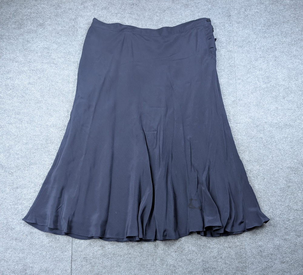 Ralph Lauren Silk Midi Skirt Womens 16 Quiet Luxury Timeless Staple Minimalist