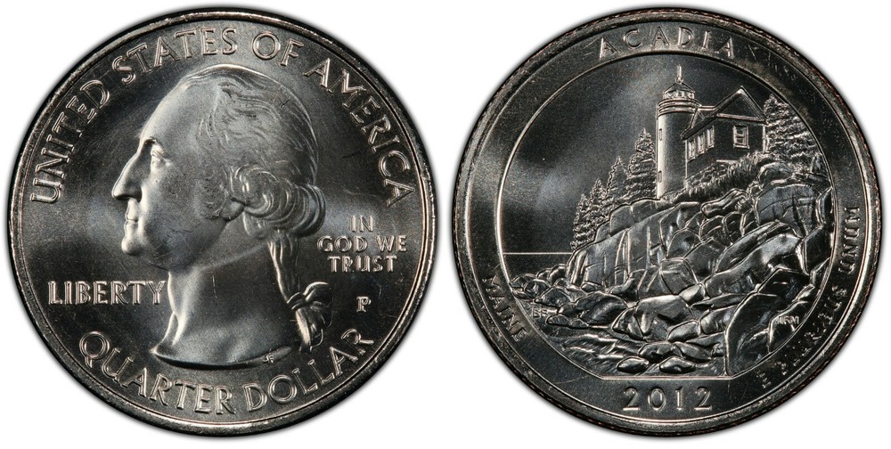 2012-P Acadia Maine National Parks NP 25C Unc Quarter Philadelphia mint NPP13-image