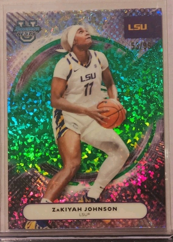 2025-26 Bowman's Best U ZaKiyah Johnson Green Mini-Diamond /99