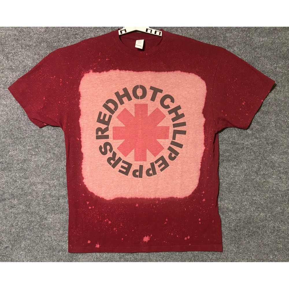 Red Hot Chili Peppers T-Shirt Mens Large Bleach Wash GraphIc