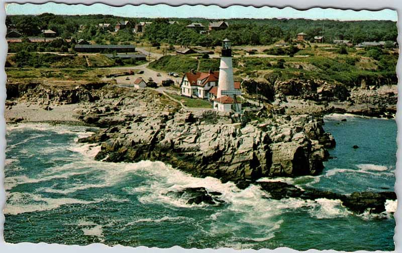 Postcard LIGHTHOUSE SCENE Portland Maine ME m/09 AM8395