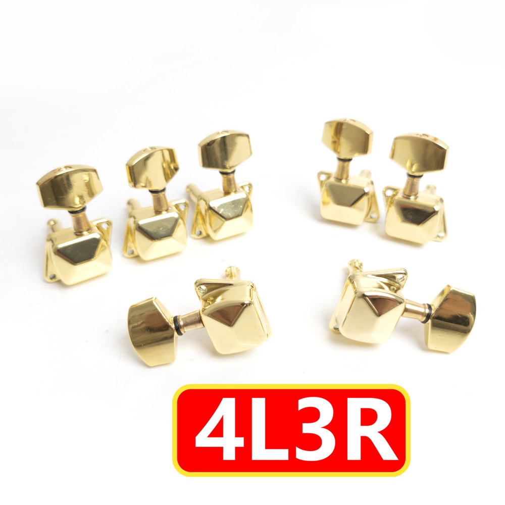 Guitar Tuning 4L3R Semiclosed Pegs Tuner Machine Heads Gold for Acoustic Guitar