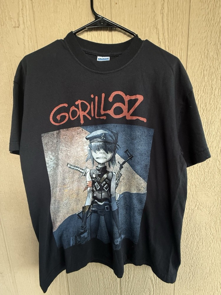 Vintage GORILLAZ Noodle Cyborg 90s Band Tour Rock Hiphop Size L T-Shirt REPRINT