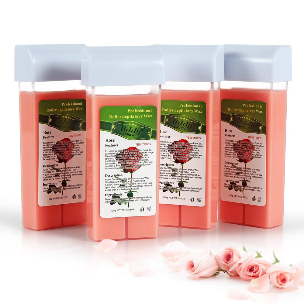 Rose Roll on Hair Removal Wax Refill Cartridges for Sensitive Skin, Rolling W...