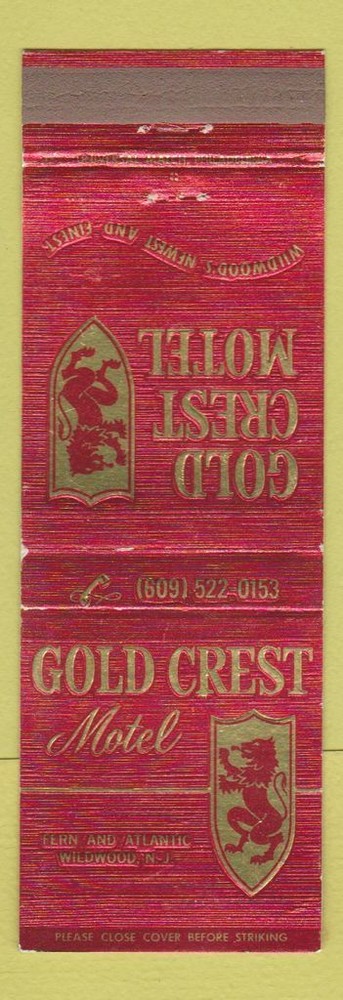 Matchbook Cover - Gold Crest Motel Wildwood NJ