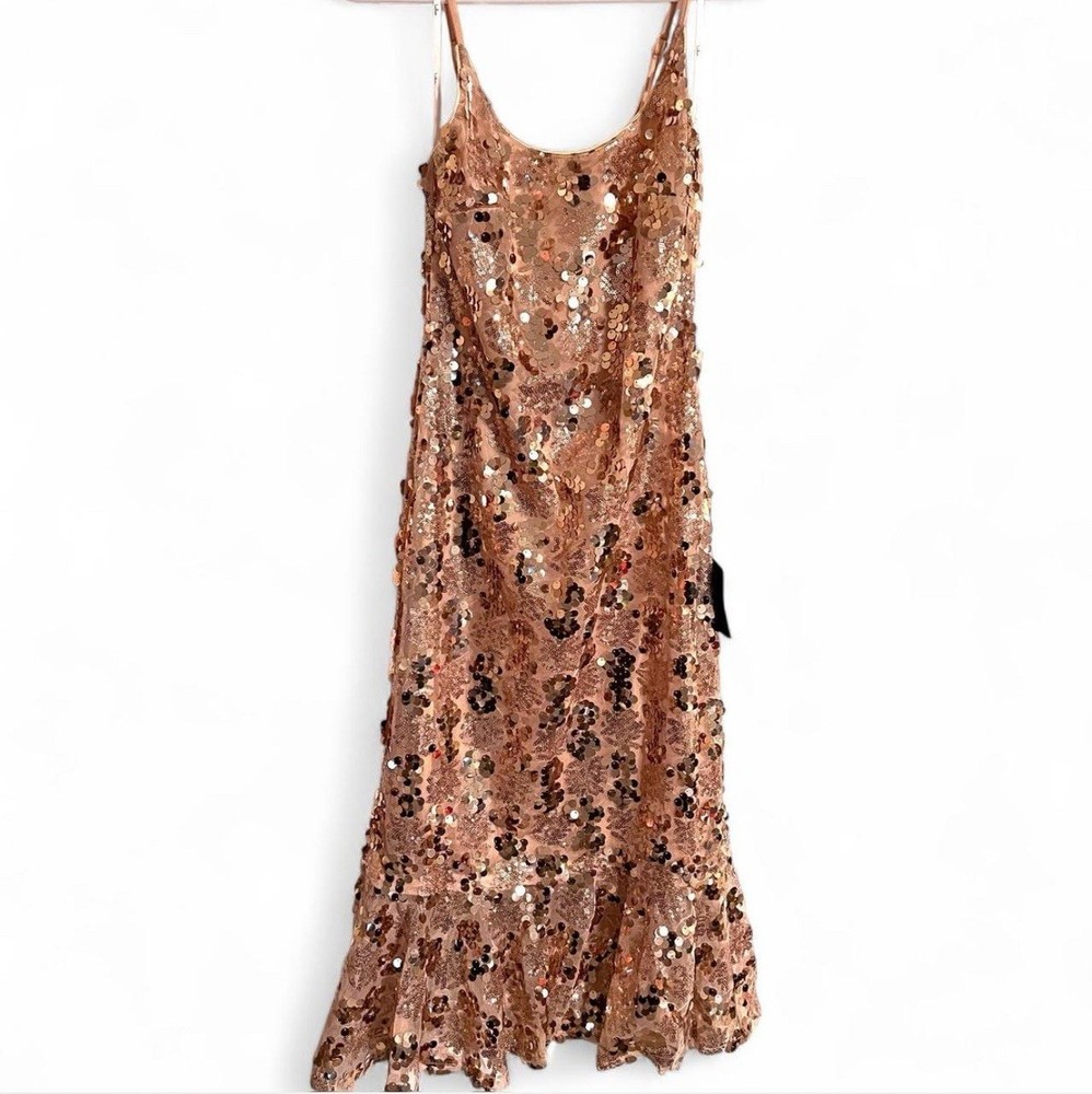 Brand New Lulus Peach And Gold Sequin Dress Size  S