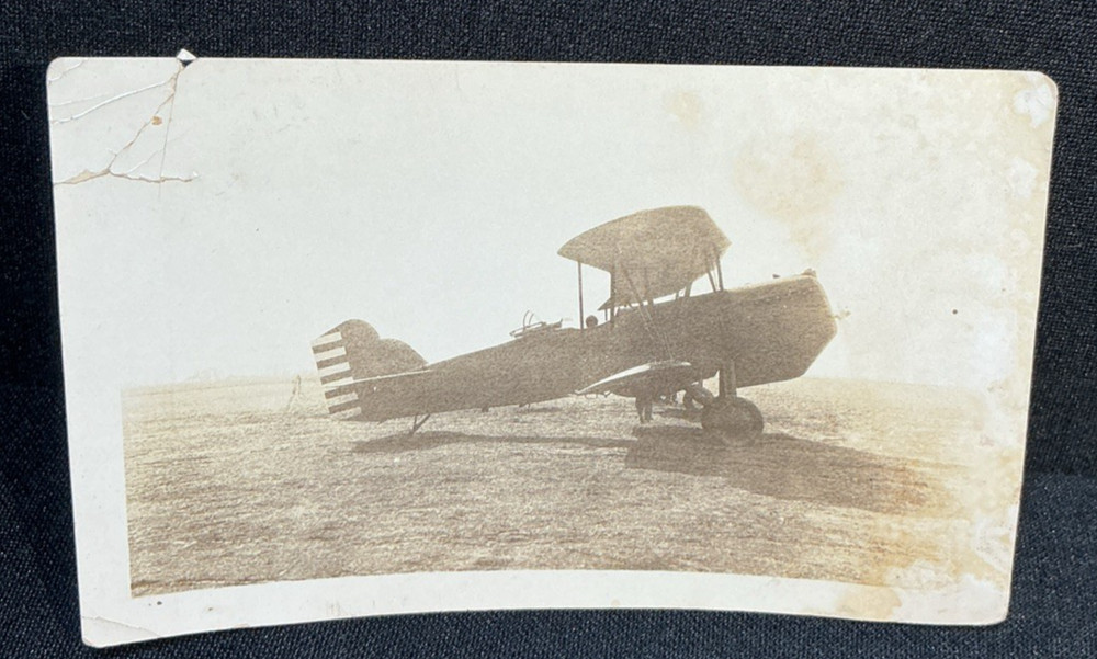 Vintage Snapshot Photo 1920s Airplane Aircraft Curtiss Falcon Biplane