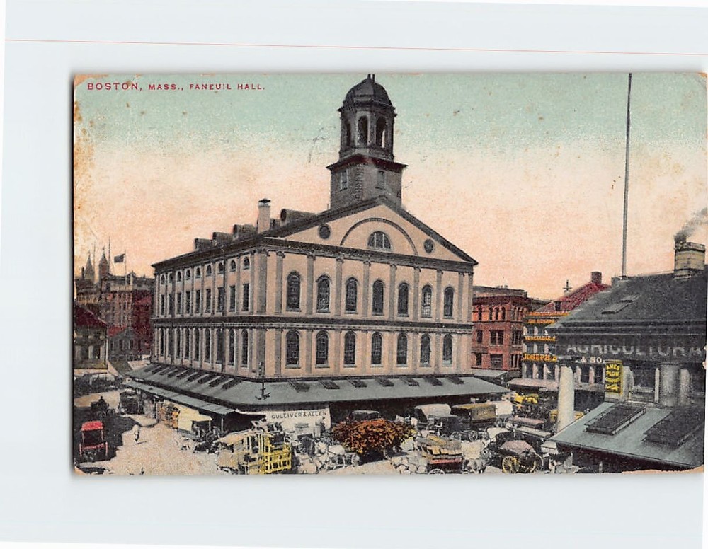 Postcard Faneuil Hall Boston Massachusetts