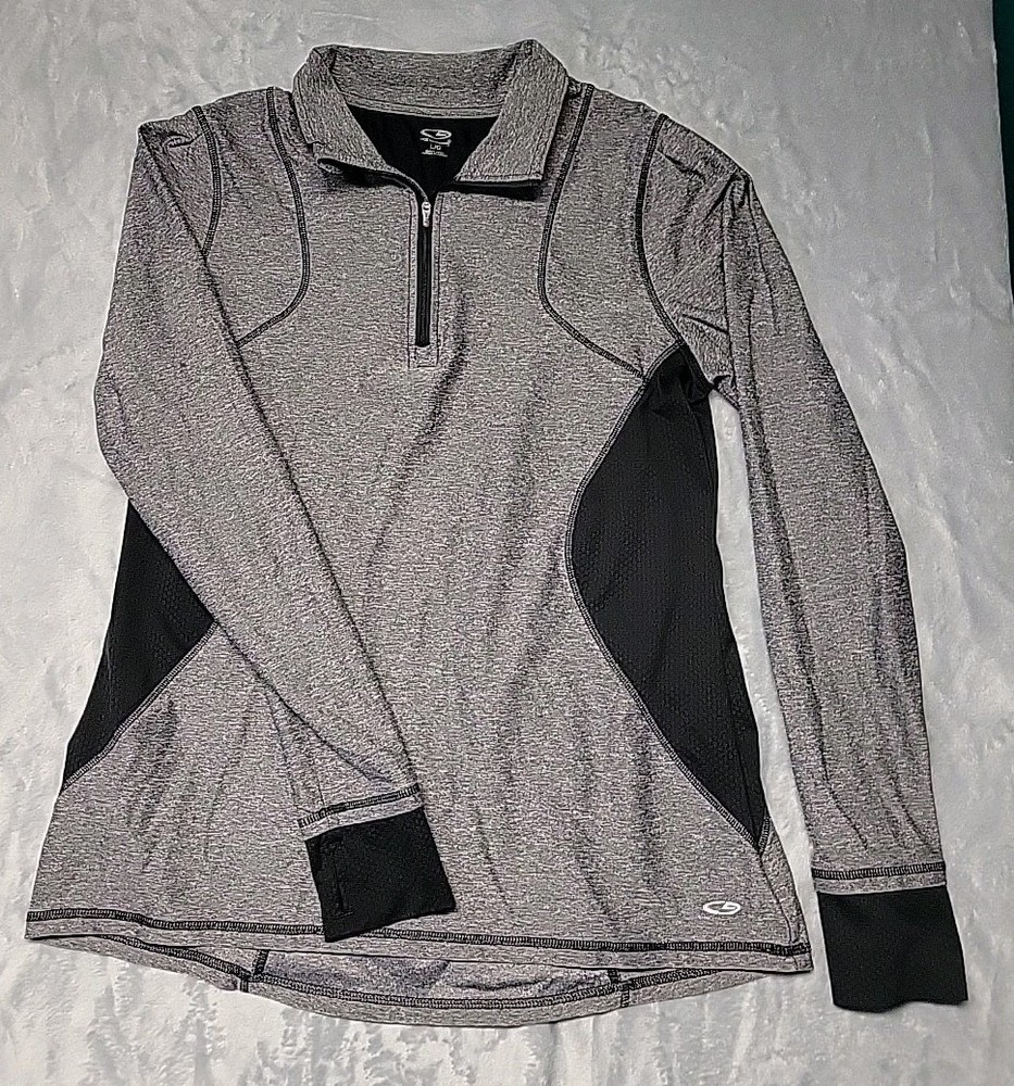 Champion Duo Dry 1/4 Zip Pullover Long Sleeve Lightweight Athletic Top Womens L