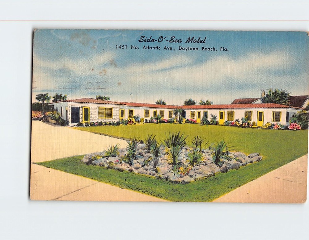 Postcard Side-O'-Sea Motel Daytona Beach Florida USA