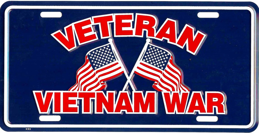 PATRIOTIC VIETNAM WAR VETERAN USA EMBOSSED METAL LICENSE PLATE AUTO CAR TAG #514