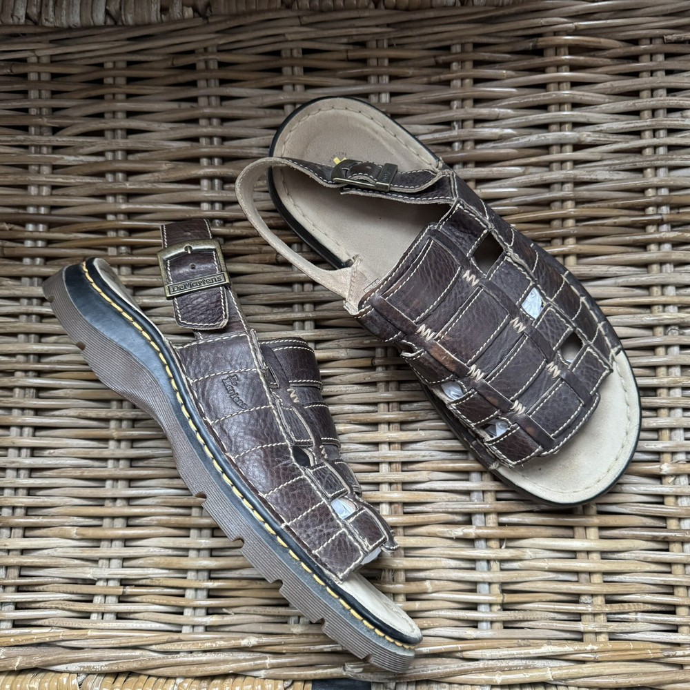 Dr Martens Fisherman Sandals Leather Chunky Men's Size 11 Brown Casual Comfort