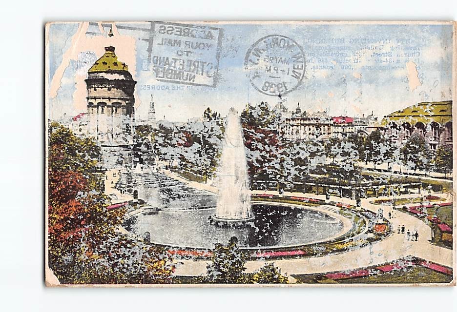 Postcard Mannheim Germany Wasserturm Rosengarten Water Tower Garden Vintage View