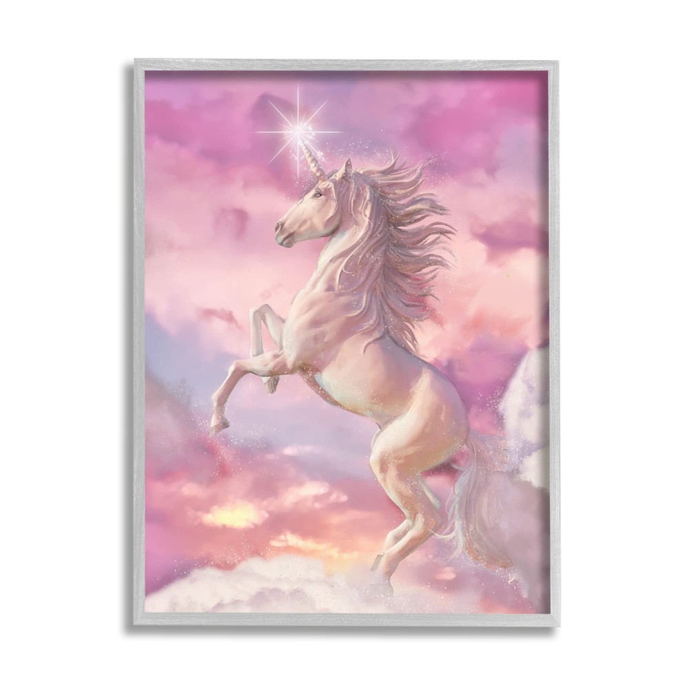 Beautiful Sunset Unicorn Pink Clouds Fantasy Illustration, Design by Ziwei Li