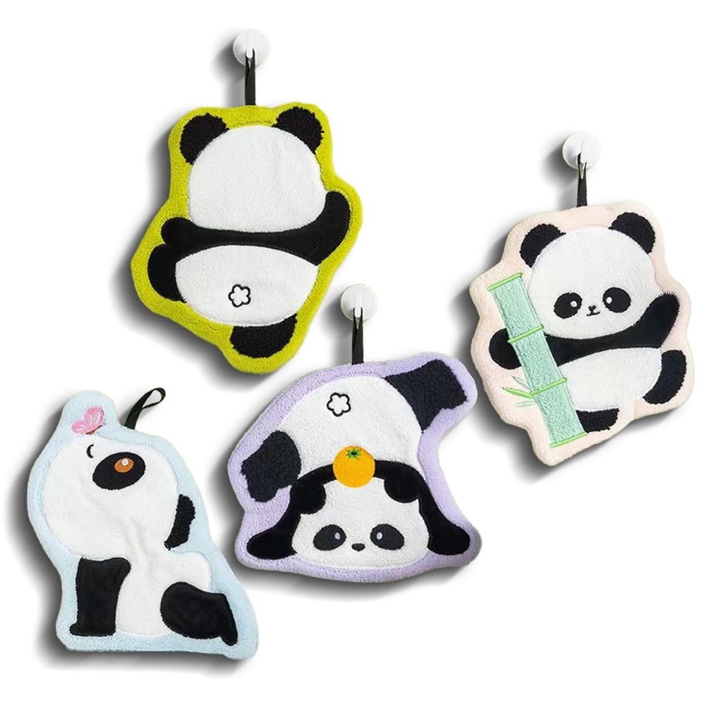 Panda Cartoon Hand Towel Set - Ultra Absorbent-Soft Hanging Hand Towels for B...