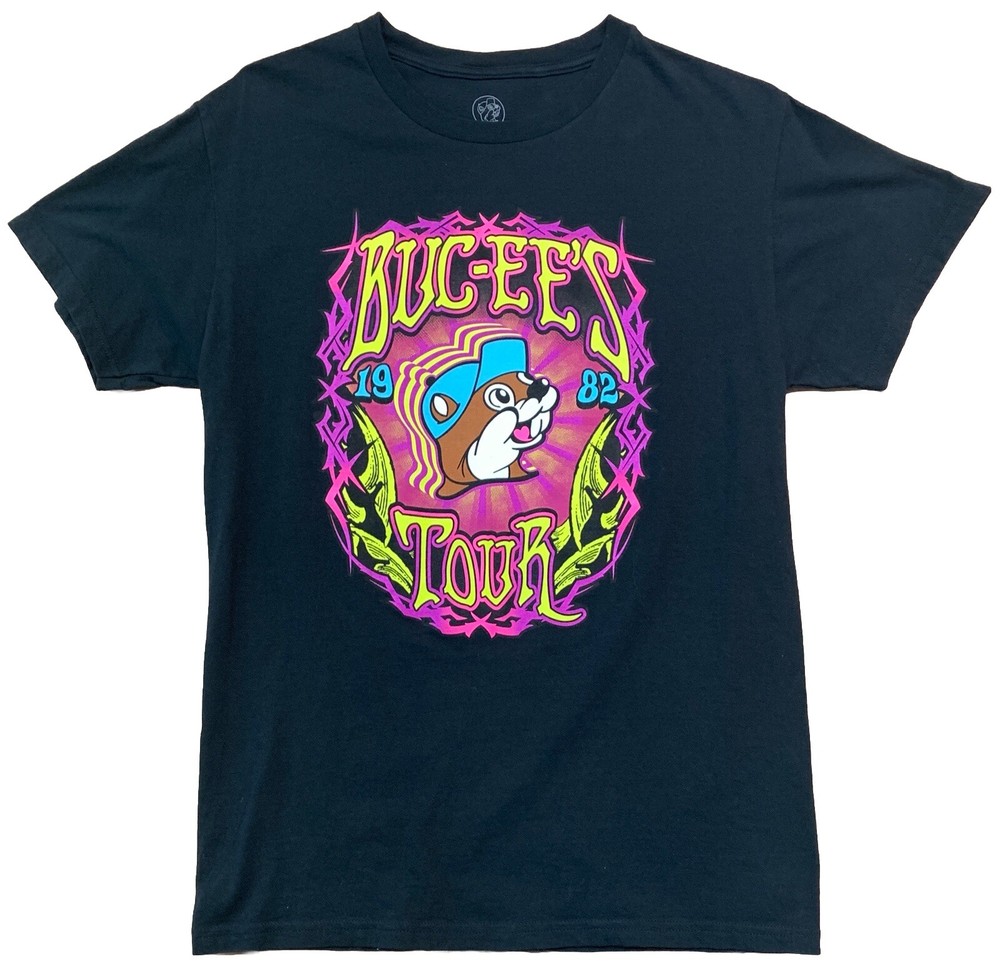 BUC-EE’S Tour 1982-2021 40 Locations 29 Years Beaver T-shirt Size Medium Black