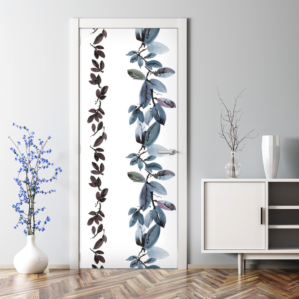 Leaf Ornament Decal Leaves self-adhesive Bubble Free Door sticker Floral decor