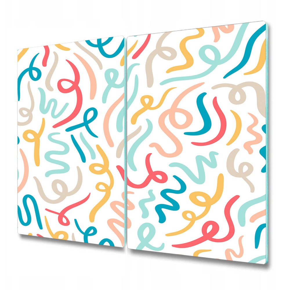Glass Kitchen Chopping Board Abstract calligraphy Colourful for 2x30x52