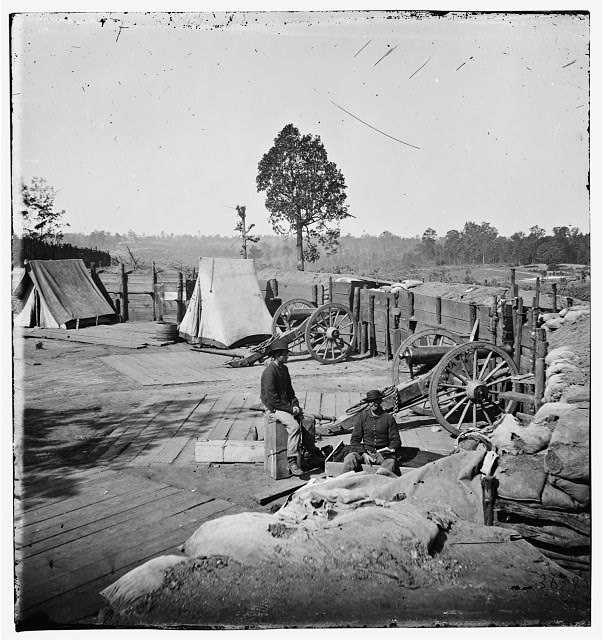 Atlanta Georgia Confederate Fort 1864 Civil War Artillery Tents Stereograph