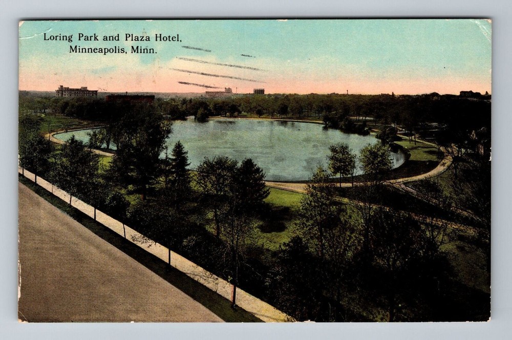Minneapolis MN-Minnesota, Loring Park & Plaza Hotel, Vintage Postcard