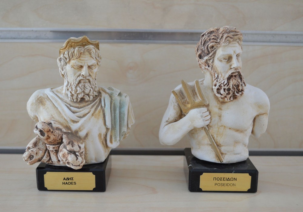 Hades and Poseidon sculpture set artifacts