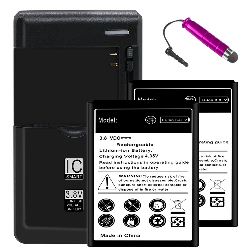 Long Life 2x 2600mA Battery Charger Stylus for Samsung Galaxy Ace II X GT-S7560M-image