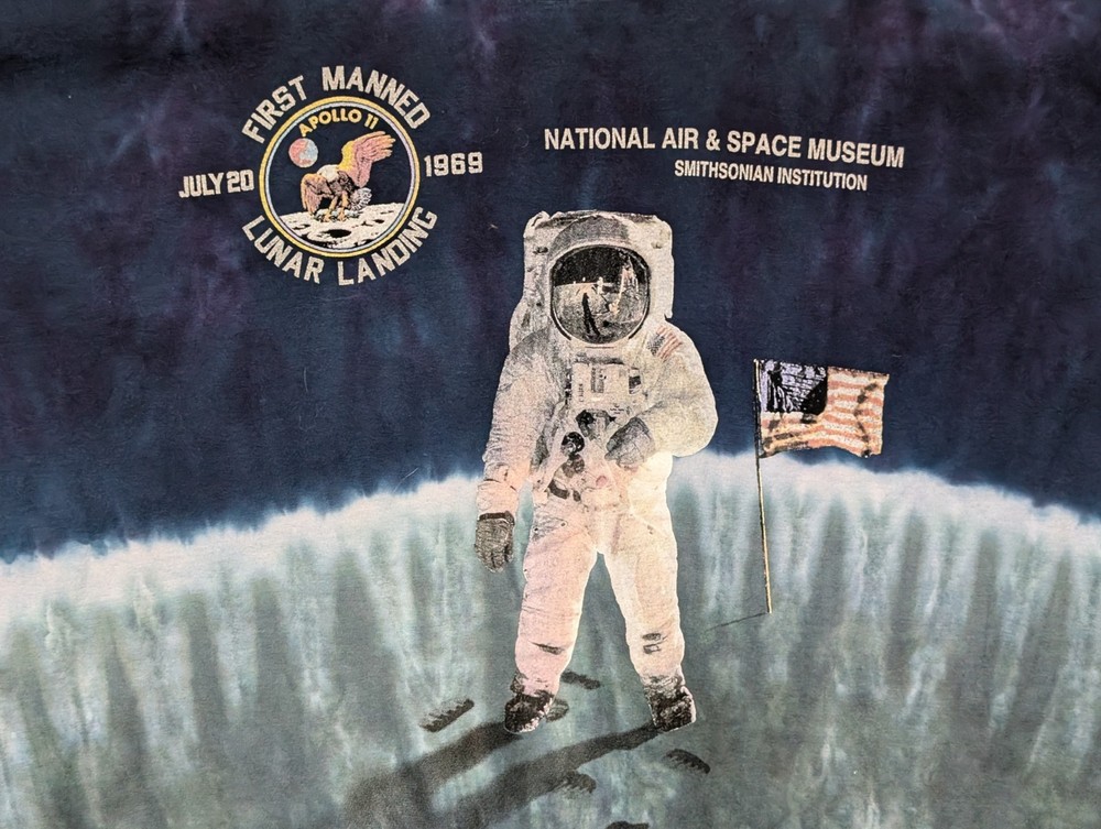 Smithsonian Museum Men's T-shirt Tie-Dye Apollo 11 First Landing 2XL #6416